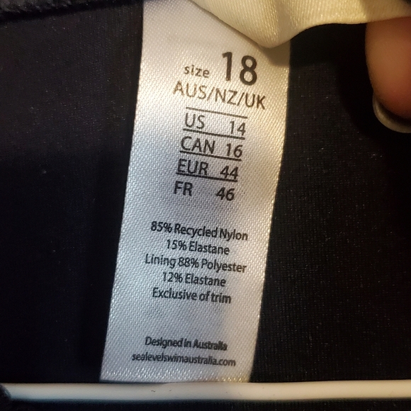 SEA LEVEL SWIM.AUSTRALIA.  ONEPIECE. NWT NIGHT SKY BLUE. SZ 14. - Picture 9 of 11